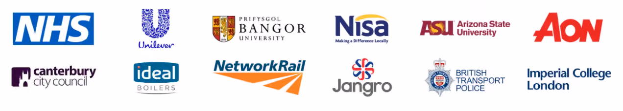 Clients Squideo has made video for, including the NHS, Unilever, Bangor University, Nisa, Arizona State University, AON, Canterbury City Council, Ideal Boilers, Network Rail, Jangro, British Transport Police and Imperial College London