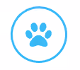 A paw print inside a circle