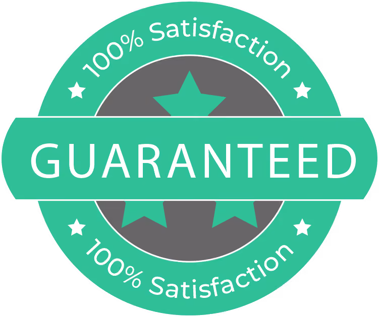 Badge reading 100% Satisfaction Guaranteed